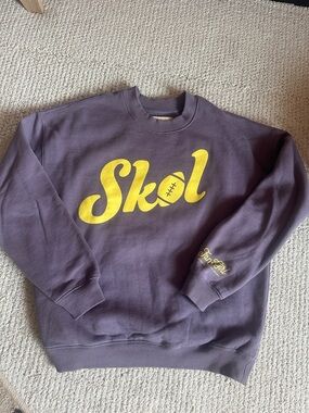 Skol Logo Crewneck Sweatshirt in Purple with Yellow Script
